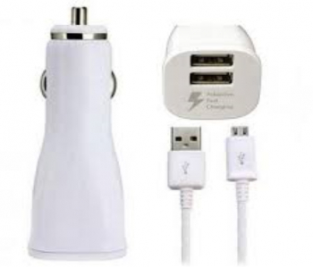 Incarcator Auto EP-LN920BW Adaptive Fast Charge pentru Samsung A12/A13 4G/ A13 3G/A14 4G/A14 3G/A04S + Cablu 1m 2xUSB 15W 2A Alb