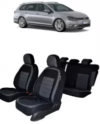 Set huse scaune dedicate VOLKSWAGEN GOLF 7 COMFORT LINE 2013-2018 Premium Bancheta fractionata si husa cotiera 