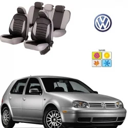 Huse scaune dedicate VW GOLF 1998 - 2005 Premium insertii piele Gri 