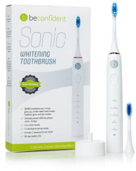 Set Periuta de dinti electrica cu efect de albire 1 buc + Rezerva pentru periuta de dinti 1 buc alb Beconfident Sonic