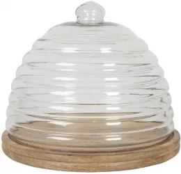 Platou servire lemn sticla 33x28 cm 