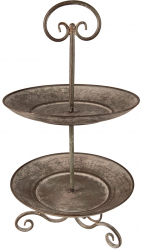 Platou supraetajat fier gri antichizat 28x53 cm 