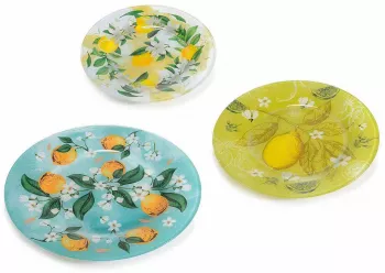 Set 3 farfurii sticla decor Lamai 30 cm 25 cm 20 cm 