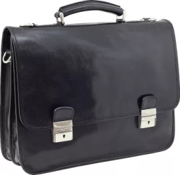 Servieta neagra de dama Suveran din piele naturala vachetta 4013 