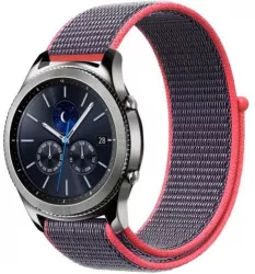 Curea ceas Smartwatch Samsung Galaxy Watch 4 Watch 4 Classic Gear S2 iUni 20 mm Soft Nylon Sport Purple-Electric Pink 