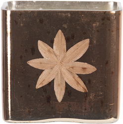 Set 2 candele lumanari sticla aurie 7x7x9 cm 