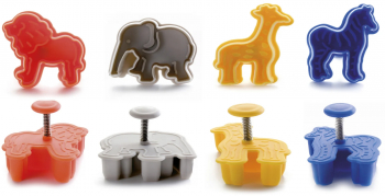 Set 4 forme fursecuri Safari Ibili-Accesorios plastic 5 cm multicolor 
