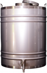 Butoi inox alimentar 60 litri cu dop filet si canea inox 