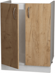 Corp inferior de bucatarie Sani Modest pentru chiuveta H-60x48x82 cm Alb si Stejar Kraft