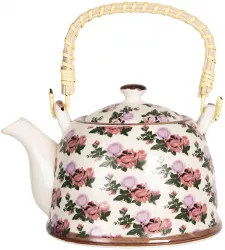 Ceainic cu infuzor portelan Rose 18x14x12 cm 800 ml 