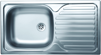 Chiuveta bucatarie inox anticalcar Kromevye EC301D finisaj linen 1 cuva 435 X 780 mm picurator pe dreapta 