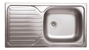 Chiuveta bucatarie inox anticalcar Kromevye EC301D finisaj linen 1 cuva 435 X 780 mm picurator pe stanga 
