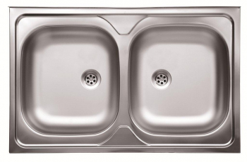 Chiuveta bucatarie inox satinat Kromevye N114 2 cuve 500 x 800 mm 