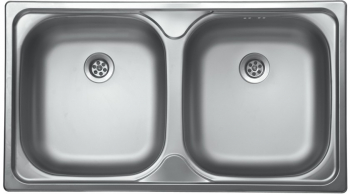 Chiuveta bucatarie inox satinat Kromevye N189 2 cuve 435 x 780 mm 