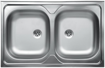 Chiuveta pentru blat EC114 2 cuve 800 x 500 mm finisaj linen 