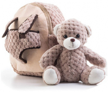 Ghiozdan gradinita BABY ANIMALS CREAM BEAR 23x8x28 cm - S-COOL 