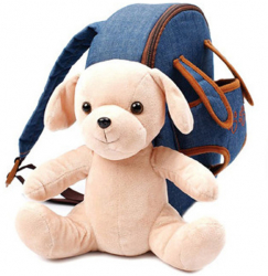 Ghiozdan gradinita BABY ANIMALS CREAM DOG 23x8x28 cm - S-COOL 