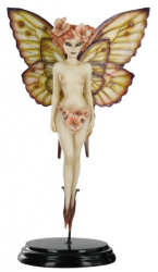 Figurina decorativa IdeallStore® editie limitata Zana Primaverii rasina lucrata manual 15 cm multicolor 