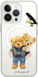 Husa BestCase comp Cu Apple iPhone 13 Pro Max Teddy Bear Lift me up SLIM 1.5MM MagSafe comp Anti Shock MAS 933 