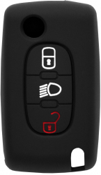 Carcasa de protectie compatibila cu cheie Citroen C1 Silicon C2 C3 C4 C5/Peugeot Car Key Case H839 Negru 