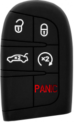 Carcasa de protectie compatibila cu cheie Fiat 500L/Chrysler/Dodge/Jeep- Negru Silicon 