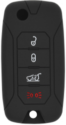 Husa pentru cheie Jeep Wrangler Renegade Compass/Fiat 500X/Chrysler 300 PT Cruiser/Dodge Caliber Car Key Case X665 Black 