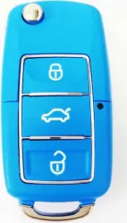 VW Carcasa cheie tip briceag 3 butoane Albastru 