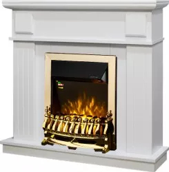 Semineu electric Marina White si Galileo Gold- Art Flame - 997 x 270 x 1034 mm - 2000W - Termostat - Telecomanda 