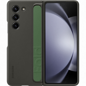 Husa Standing Cover Samsung cu Strap pentru Samsung Galaxy Z Fold 5 Graphite 
