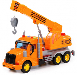 Camion constructii cu macara lumina si sunet Polesie 
