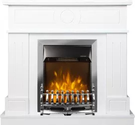 Semineu Electric Ambasador White si Galileo Silver - Art Flame - 1000 x 300 x 1048 mm - 2000W - Termostat - Telecomanda 