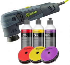 Set masina polish Titan TDA75 paste polish 3 pasi Koch Chemie 250ml disc si bureti 75mm TDA75-KC3B 