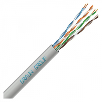 Cablu U/UTP cat5E 100MHz 1Gigabit Ethernet manta PVC de interior 4x2x0 48mm 100 cupru solid 