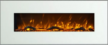Semineu Electric de perete Madrid Led White - 550 x 140 x 1280 mm - 1500W - Telecomanda - Flacara Multicolora