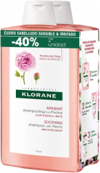 Set sampon cu efect calmant imbogatit cu extract de Bujor organic Klorane Peony BIO Unisex 2 x 400 ml 
