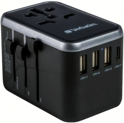 Adaptor universal Verbatim UTA-04 6-in-1 1xUSB-C PD 61W QC 3.0 1xUSB-C 3xUSB-A