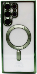 Husa Luxury tip MagSafe compatibila cu Samsung Galaxy S23 Plus Full protection Margini colorate Verde inchis 