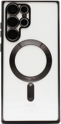 Husa Luxury tip MagSafe compatibila cu Samsung Galaxy S23 Ultra Full protection Margini colorate Negru 