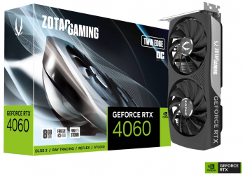 Placa Video ZOTAC GAMING GeForce RTX 4060 8GB Twin Edge OC 8GB GDDR6 128-bit DLSS 3 ZT-D40600H-10M 