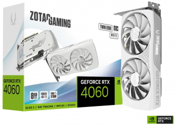 Placa Video ZOTAC GAMING GeForce RTX 4060 8GB Twin Edge OC White Edition 8GB GDDR6 128-bit 