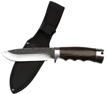 Cutit de vanatoare IdeallStore® Bohemian Blade 23 cm otel inoxidabil maro teaca inclusa 
