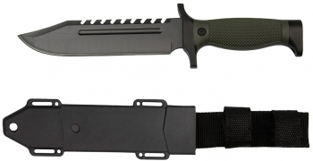 Cutit de vanatoare IdeallStore® Assault Specialist 30 cm negru teaca inclusa 