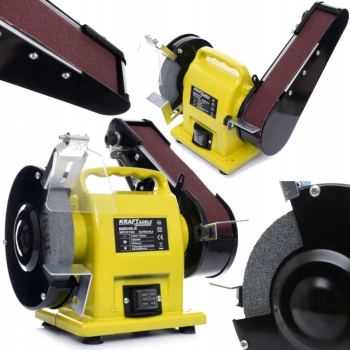 Polizor de banc 1800W piatra disc 150mm si banda cu maner transport KD545 