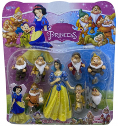 Set Princess Alba ca zapada si cei 7 pitici multicolor 9 cm 
