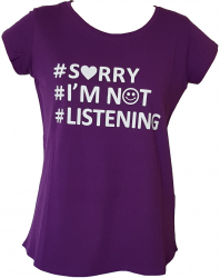 Tricou dama Violet imprimeu text bumbac mov S