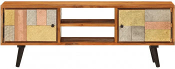 vidaXL Comoda TV cu usi 112x30x40 cm lemn masiv de acacia si metal 