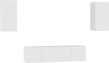 vidaXL Set comoda TV 4 piese alb lemn prelucrat 