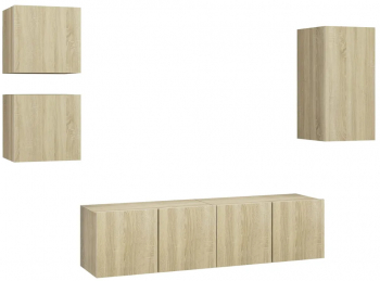 vidaXL Set comoda TV 5 piese stejar sonoma lemn prelucrat 