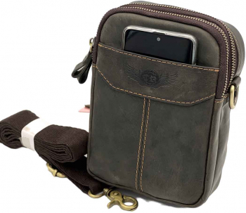 Borseta Barbati cu Prindere la Curea Curea Umar Compartiment telefon Piele Naturala 14x19x7 cm 