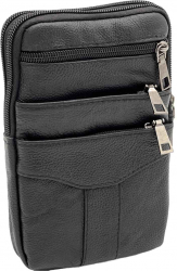 Borseta Barbati cu Prindere Curea Multifunctionala 12.5 x 19 x 4 cm - Negru 